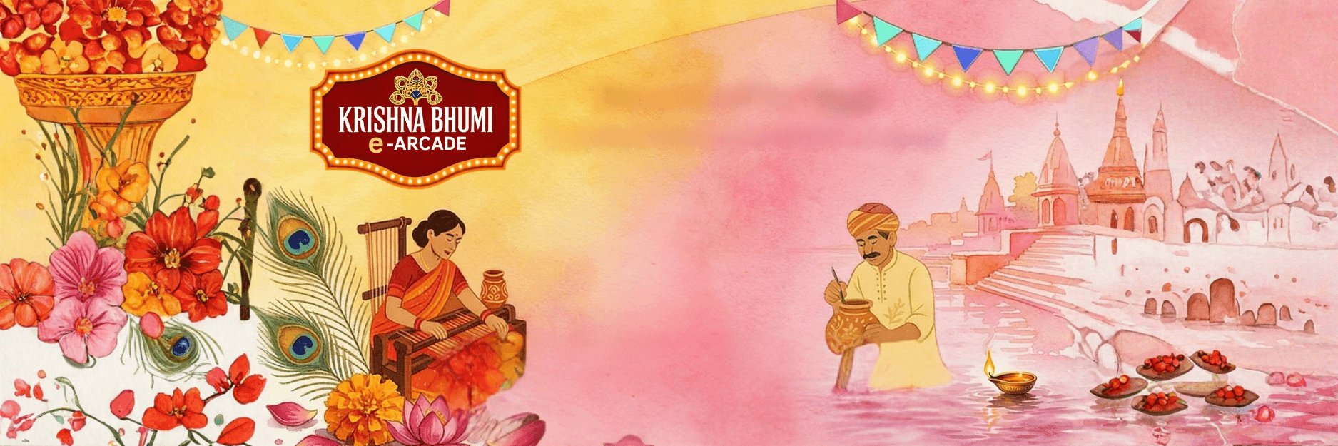 Krishna Bhumi Arcade — Vrindavan spiritual marketplace